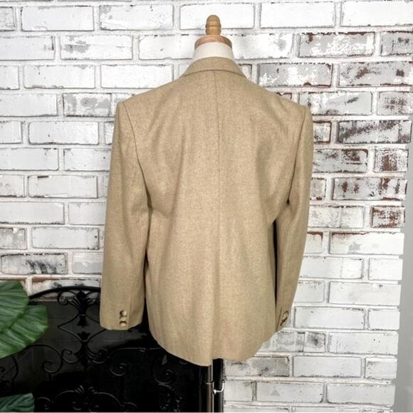 Vintage 80s Even Picone Wool Blend Tan Neutral Academia Blazer 10 - Picture 8 of 12